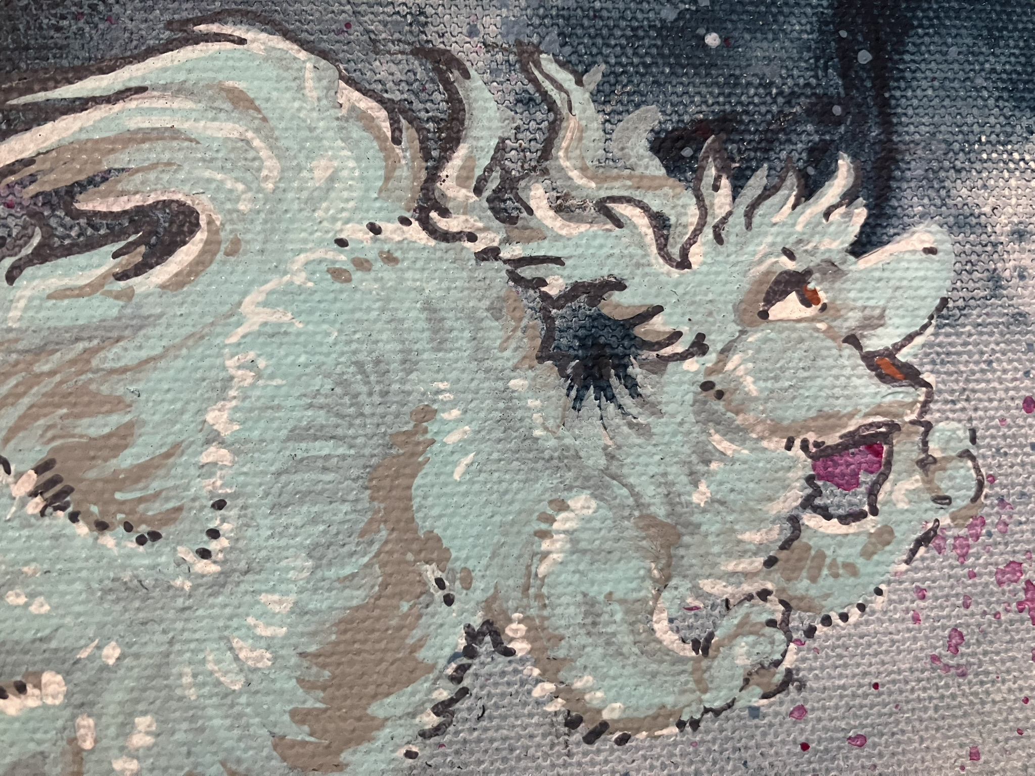 [photo] a cropped pic of another, smaller canvas i painted where a different nikitak is floating in space